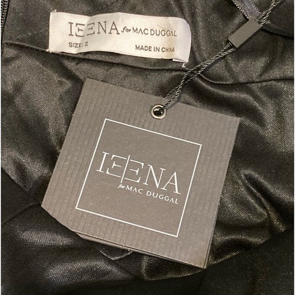 NWT Ieena for Mac Duggal 26618 Black Bow Halter Criss-Cross Column Gown - Sz 2 - Picture 7 of 11